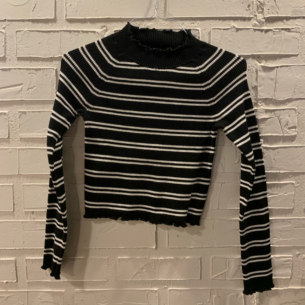 Kendall and Kylie Striped Turtle Neck Top